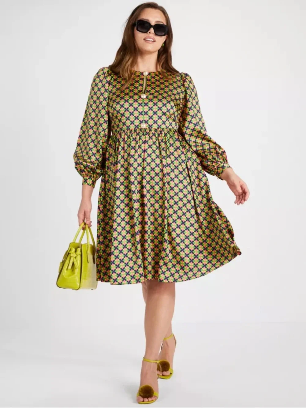 Kate Spade Pearl-Embellished Patio Tile Dress Size 16